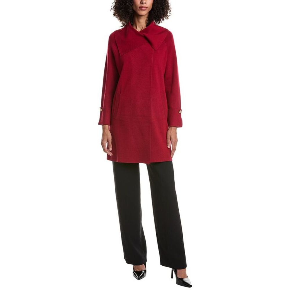 Joseph Ribkoff Womens  Knit Wool-Blend Coat, Pink